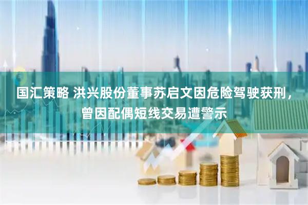 国汇策略 洪兴股份董事苏启文因危险驾驶获刑，曾因配偶短线交易遭警示