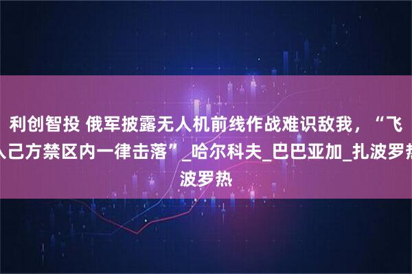 利创智投 俄军披露无人机前线作战难识敌我，“飞入己方禁区内一律击落”_哈尔科夫_巴巴亚加_扎波罗热
